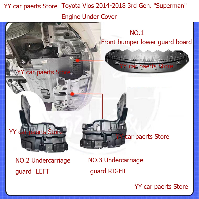 Toyota Vios 20142018 3rd Gen. "Superman" Engine Under Cover Shopee