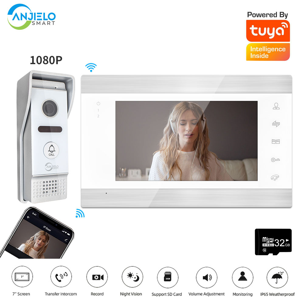 Smart Wifi Video Intercom For Home 7 Inch Screen Monitor Intercom In ...