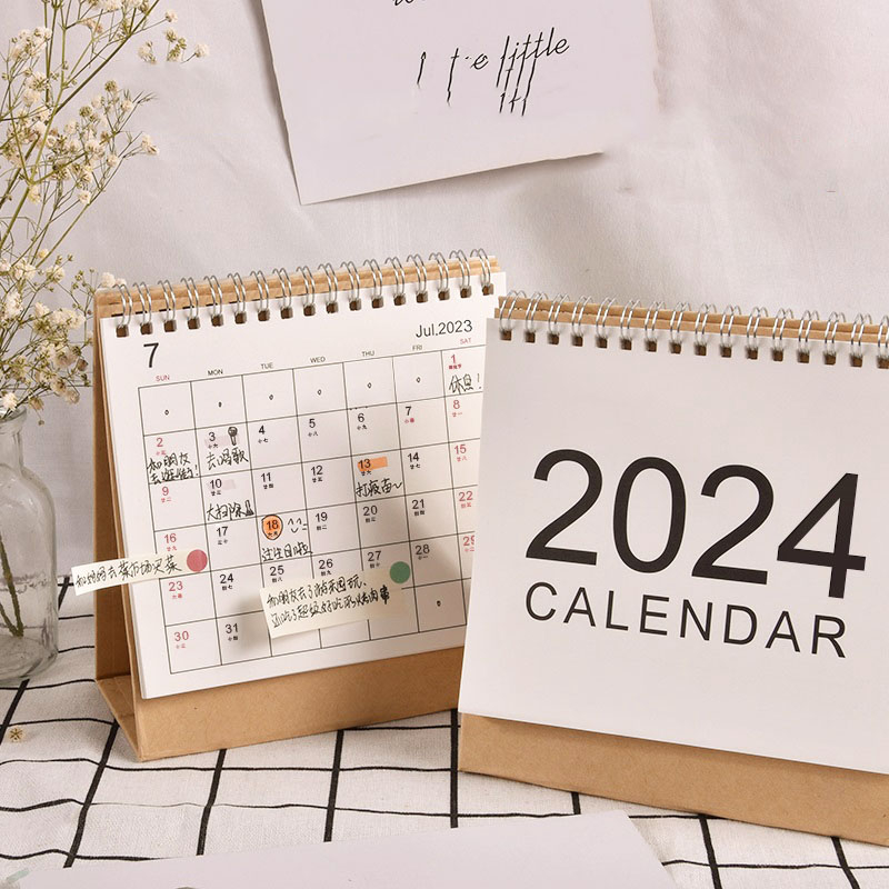 MUJI Style 2024 Calendar Desk Calendar Simple Desktop Calendar Time
