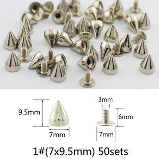 20 Sets 55mm Large Spikes for Clothing, Silver Cone Spikes and Studs, Punk  Spike Rivets, Long Metal Spikes for Crafts, Punk Screw Rivet for Clothes