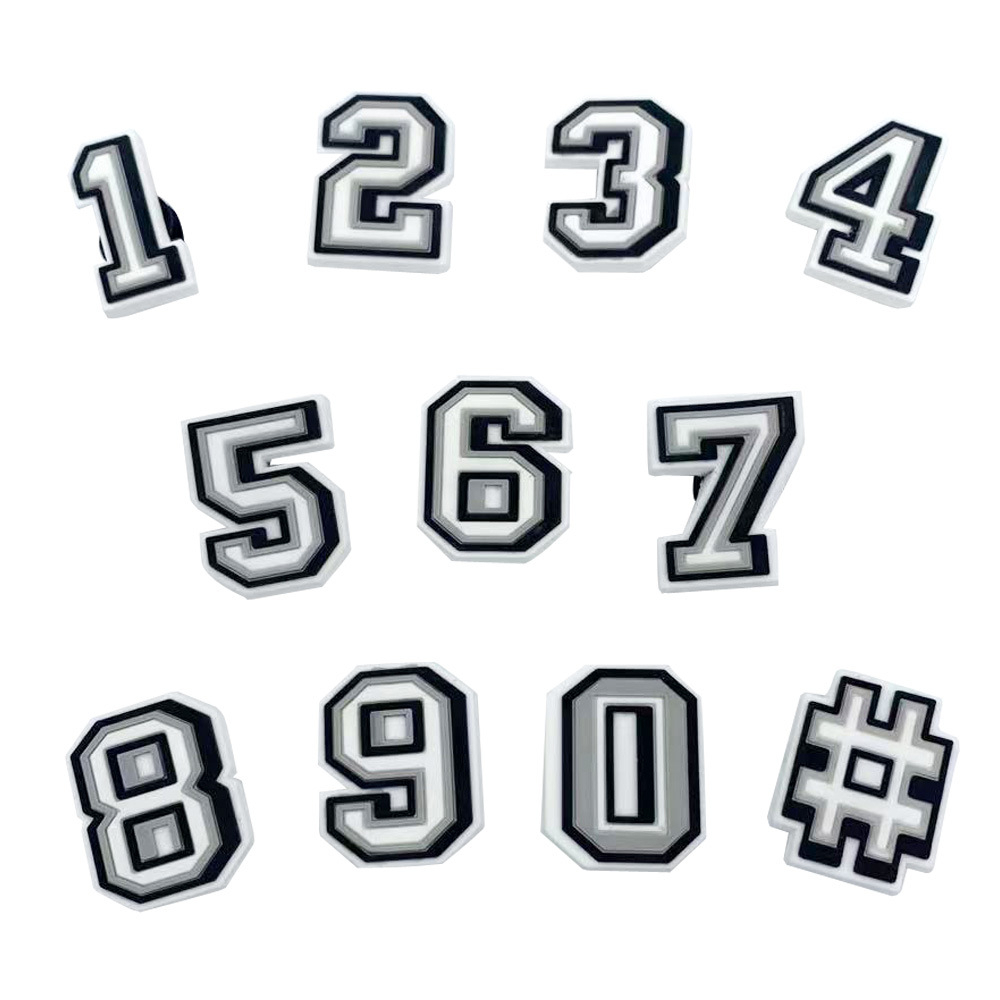 1PCS Jibtz For Croc Numbers Series Shoe Charms PVC Accessories With