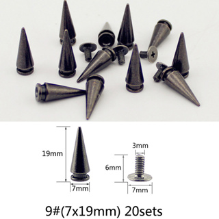 Multiple Size Metal Black Screw Spikes And Studs For Clothes Punk Rock  Thorns Rivets For Leather