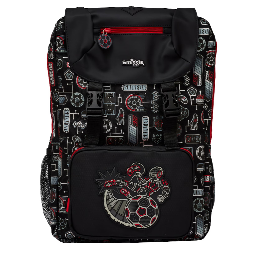 Smiggle Black Mecha Football Away Foldover Backpack | Shopee Philippines