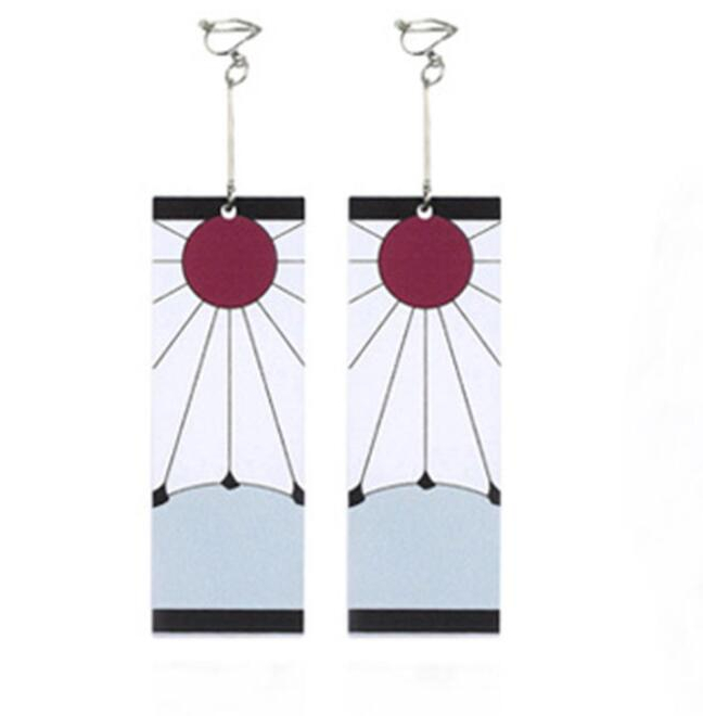 1pair Acrylic Tanjiro Earrings Demon Slayer Earrings Anime Cosplay