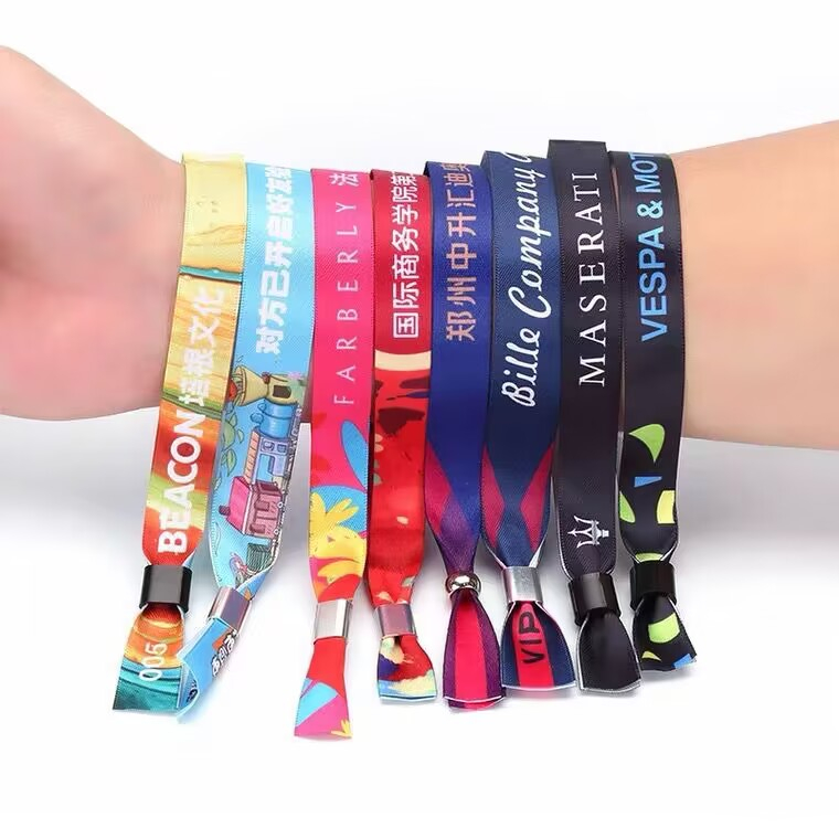 Event Festival Wristbands Custom Personalized Woven Polyester Bracelets 