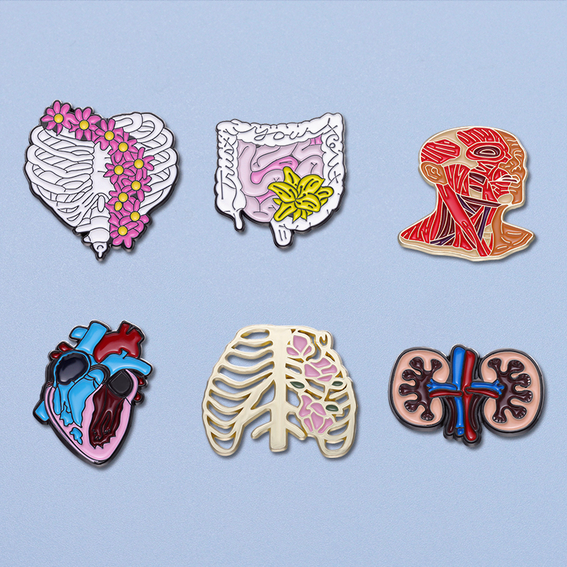 Organ Brain Heart Enamel Pin Brooches Anatomy Medical Brooch Lapel ...