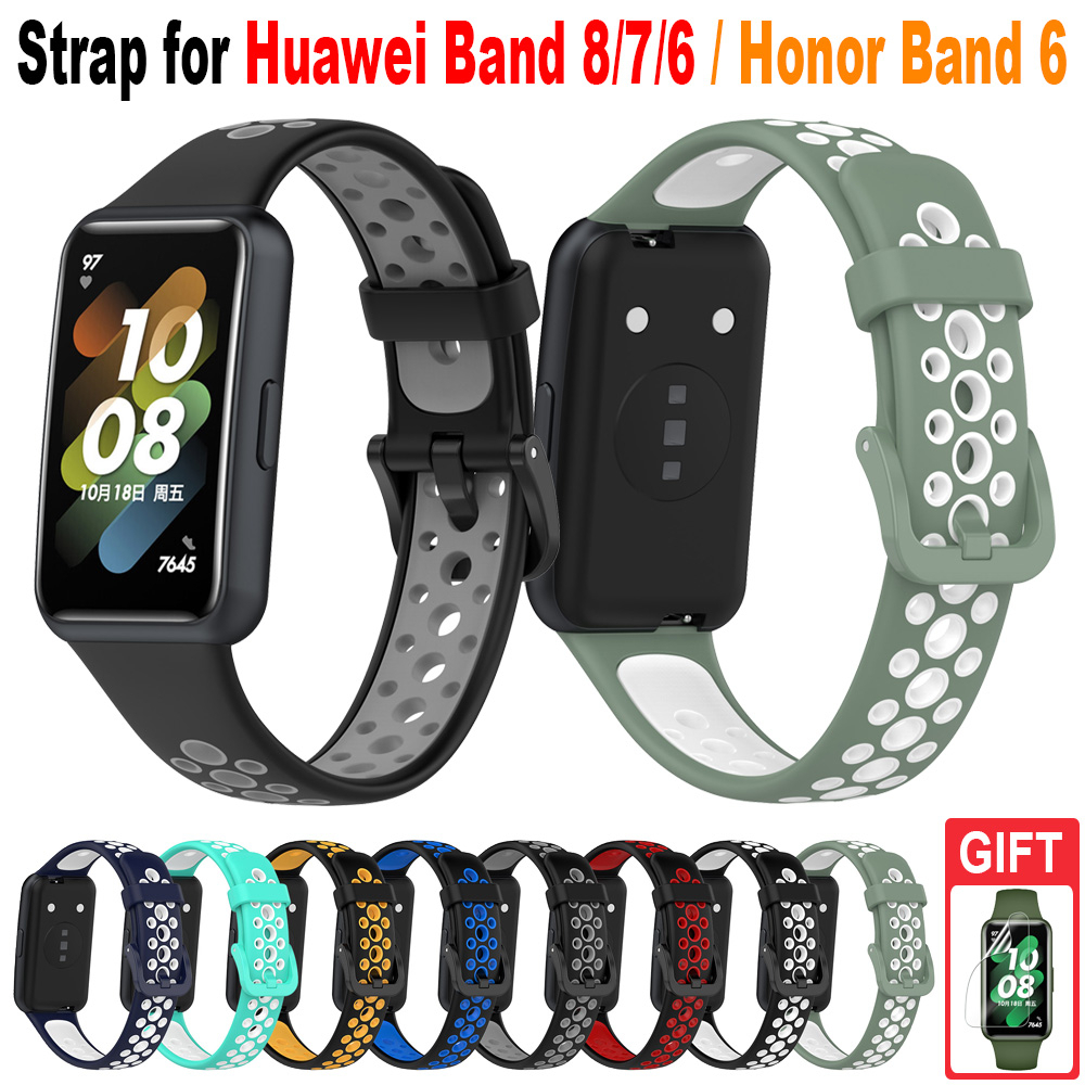 Compatible with Huawei Band 8 Replacement Band - Silicone Replacement Wrist  Watch Band Strap Compatible with Honor Band 8/7 / 6 / Huawei Band