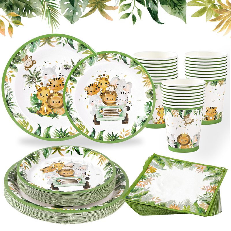Jungle Safari Paper Tableware Set Safari Theme Party Decorations ...