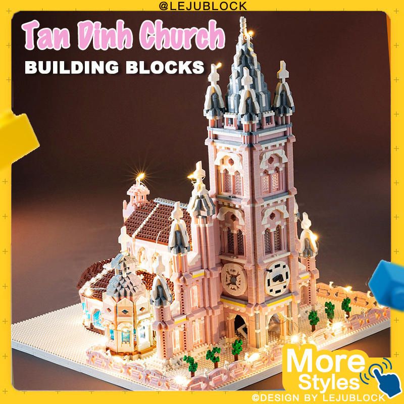 【LEJUBLOCK】Da Nang Cathedral building blocks toys for kids vietnamese ...