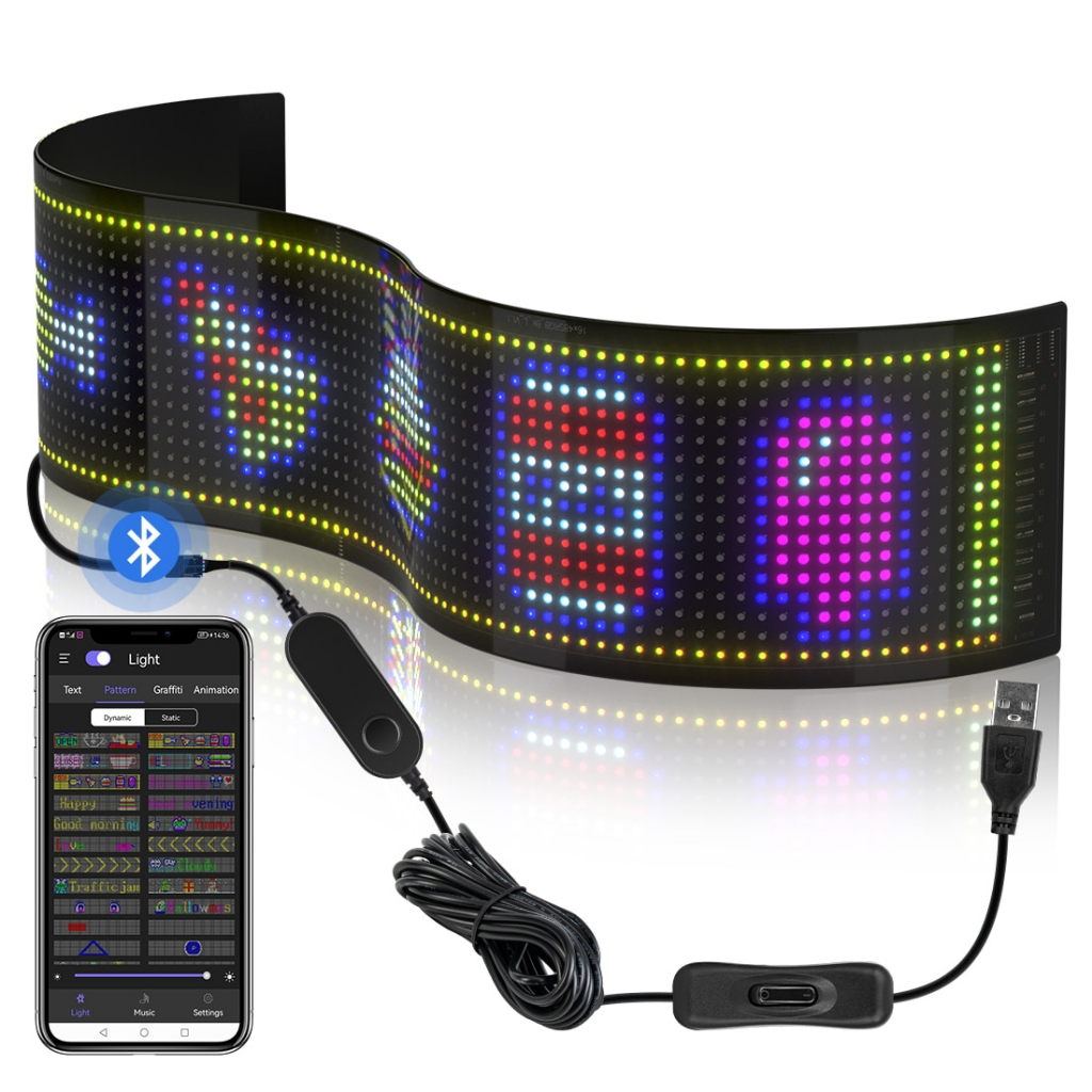 LED Matrix Pixel Panel Bluetooth APP USB 5V Flexible Addressable RGB