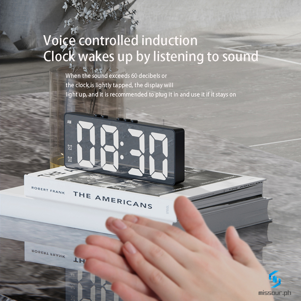 LED Electronic Alarm Clock, Student Plugin Dual Purpose Small Alarm