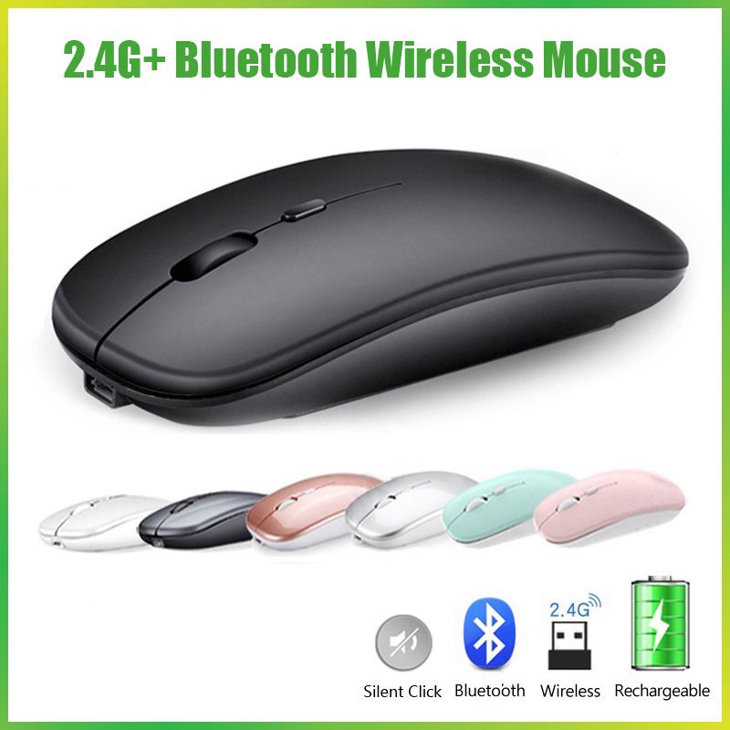 Wireless Mouse RGB Bluetooth Computer Mouse Gaming Silent Rechargeable Ergonomic Mause With LED Backlit USB Mice For PC Laptop - Gaming Mouse And Wireless Mouse Price