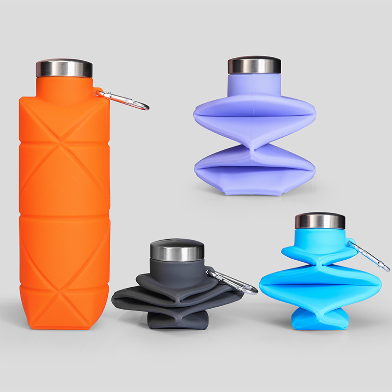 Collapsible Travel Water Bottle19.6 Oz, Reuseable Silicone Foldable - View #7