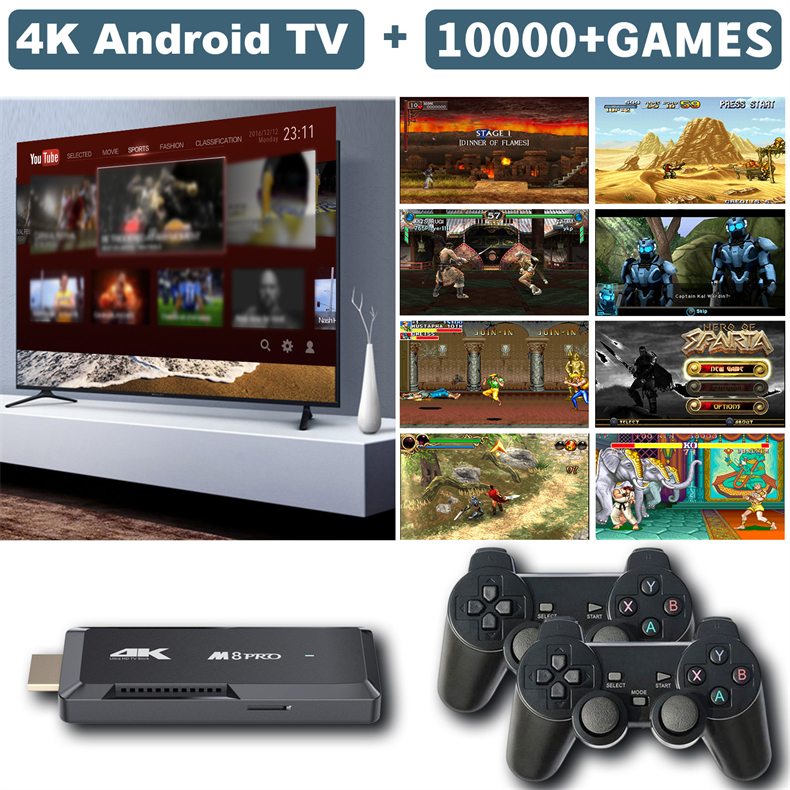 Wireless Retro Game Console Plug and Play Video Game Stick Built in ...