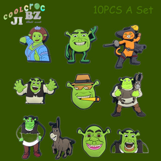 10pcs Shrek Series Shoe Charms DIY Shoe Decorations Accessories