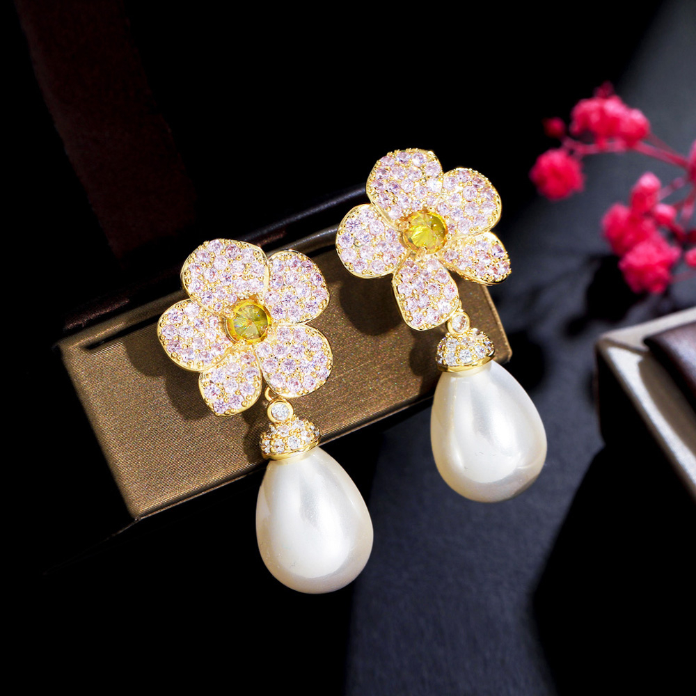 Yellow pageant earrings hotsell