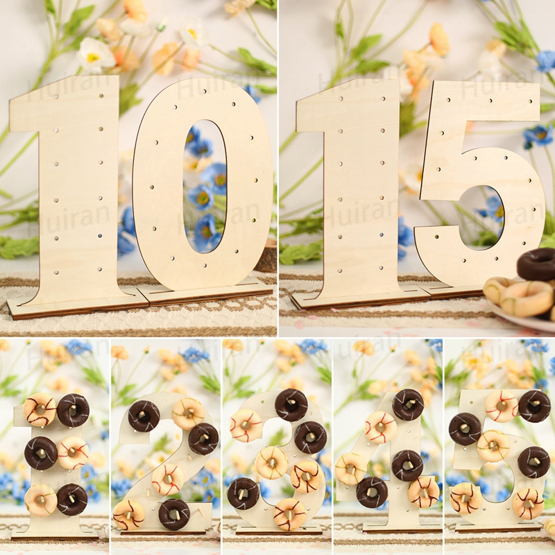 【local stock】DIY Wooden Numbers Donut Stand Backdrop Number Donuts Wall ...