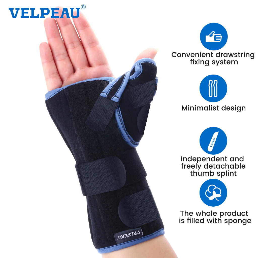 VELPEAU Wrist Support with Thumb Spica Splint for De Quervain's ...