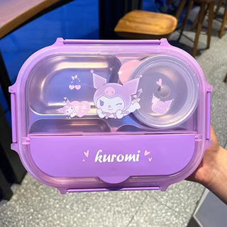 Sanrio Hellokitty Kuromi Cinnamoroll Pachacco Japanese Student Bento Box  Double-layer Large Capacity Lunch Cartoon Lunch Box