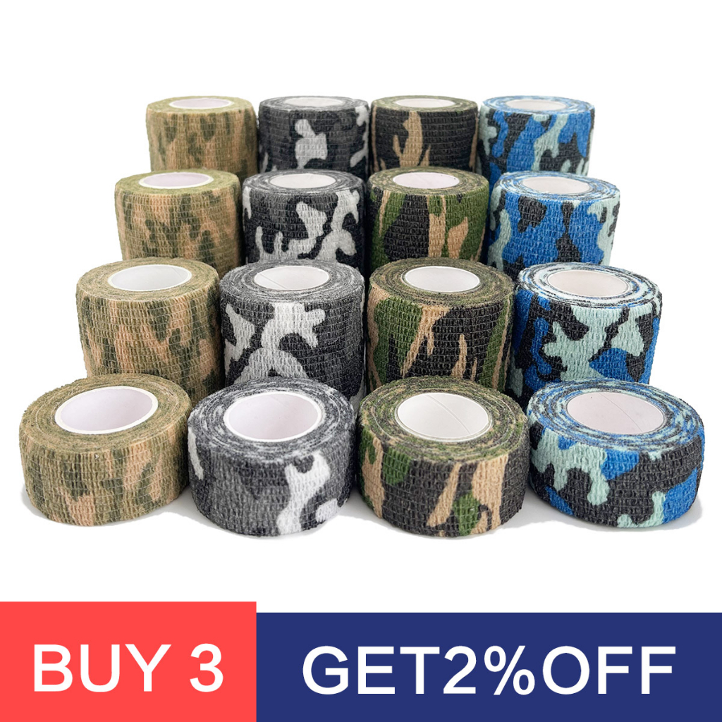 4.8m Camouflage Elastic Wrap Tape Hunt Disguise Elastoplast Self ...