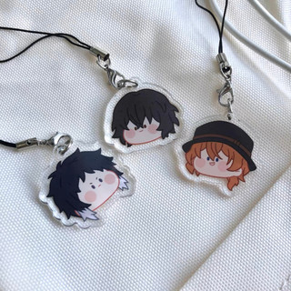 Porte-clés Anime Bungo Stray Dogs – Dazai Osamu En Perles Acryliques, Pendentif Sac à Dos Et Téléphone - 7