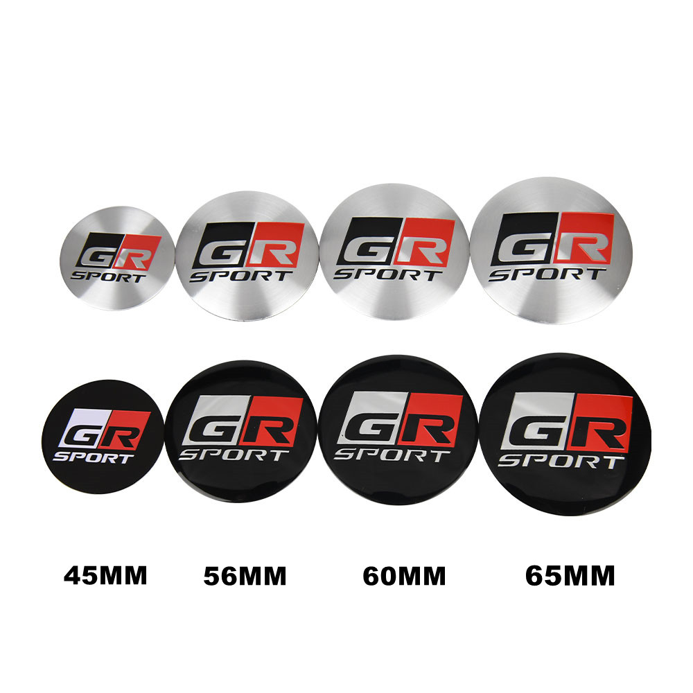 4PCS 45MM/56MM/60MM/65MM Aluminum Wheel Center Sticker GR Logo Emblem