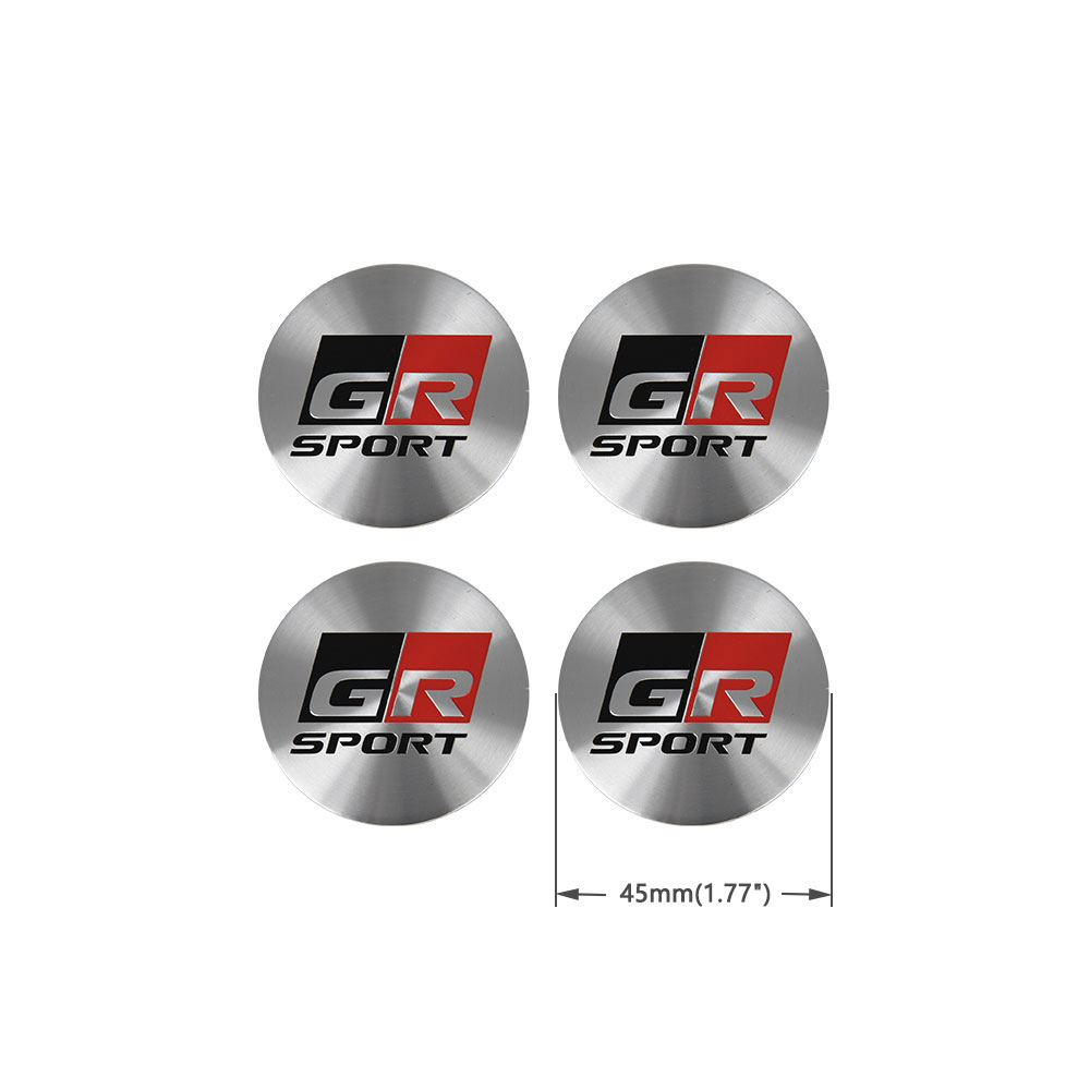 4PCS 45MM/56MM/60MM/65MM Aluminum Wheel Center Sticker GR Logo Emblem