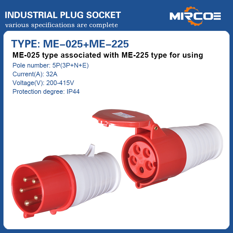 Mircoe 32A 5P IP44 220-415V Industrial Plug Industrial Connector Panel ...