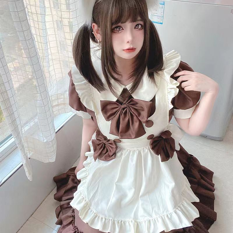 Gothic Lolita Dress Maid Dress Anime French Maid Apron Lolita Fancy Dress Women Girls Lolita Dress For Cosplay Costume E 1165981 French Maid Costume - Foto 4