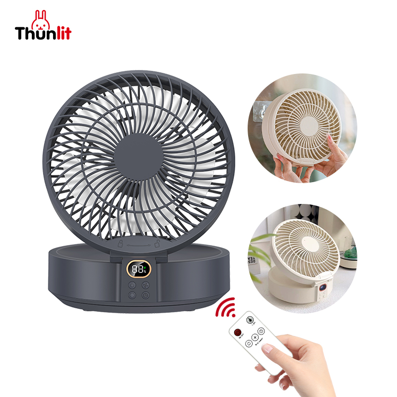 Thunlit Wall Mounted Oscillating Fan 4000mAh Remote Control 7 Inch