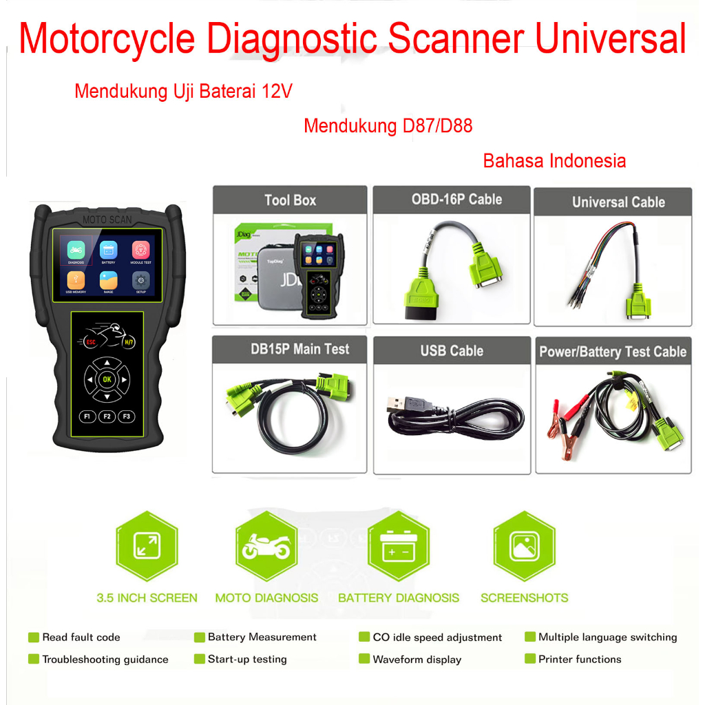 2022 Lastest Motorcycle Diagnostic Tool Jdiag M100 Pro Handheld M100 Pro Motorbike Scanner Help 7052