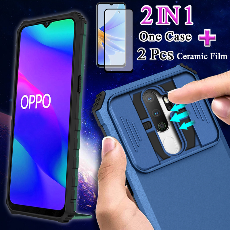 2 IN 1 For OPPO A9 2020 A5 2020 A11X Casing Sliding Window Holder Drop