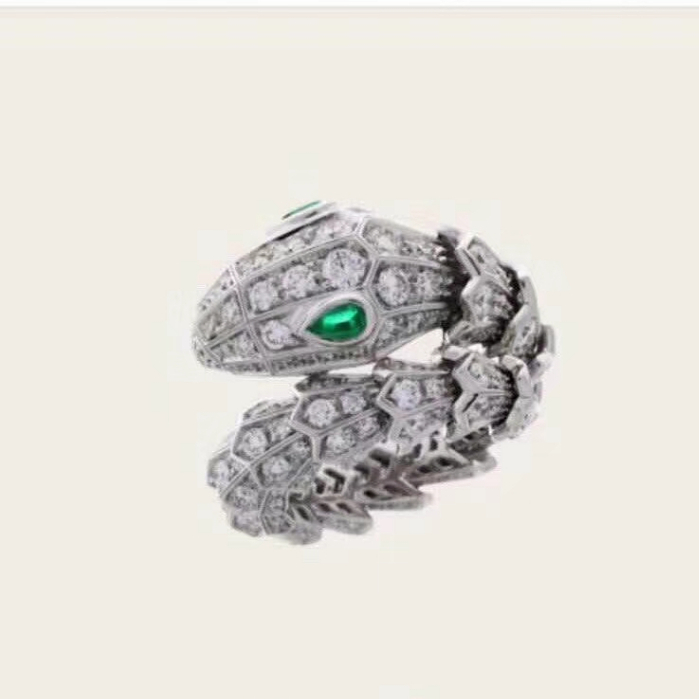 Diamond Snake Bones Silver Ring for Woman Adjustable Couple Rings ...