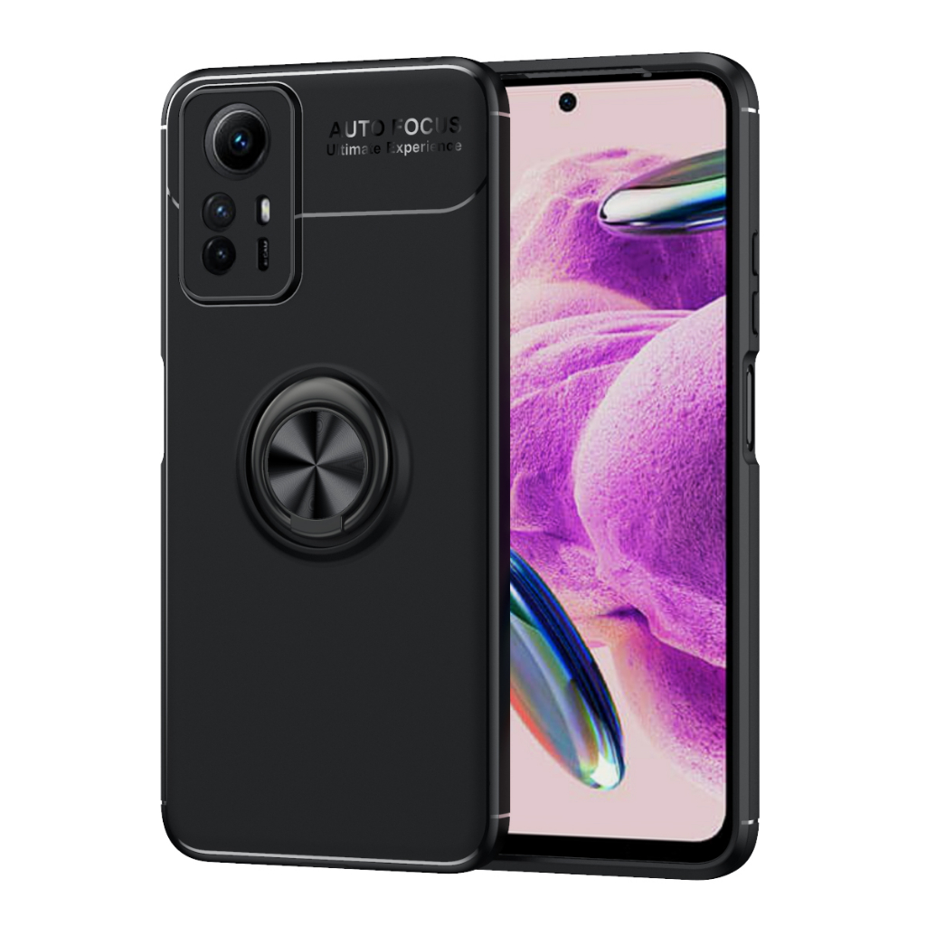 Soft TPU Case For Xiaomi Redmi Note 12S, 360 Degrees Rotating Metal  Magnetic Ring Kickstand Heat Dissipation Anti-Fall