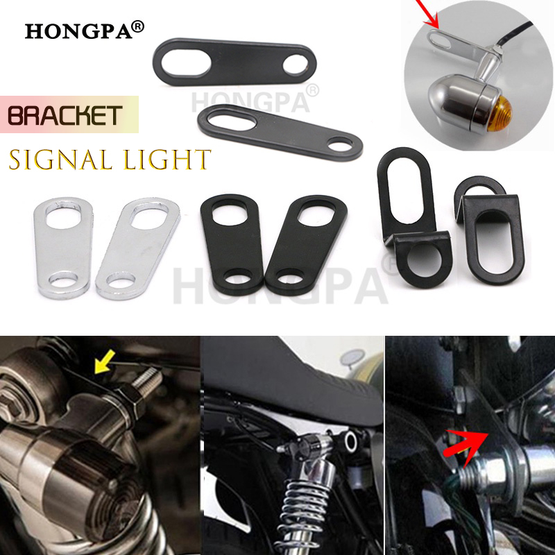 2pc UNIVERSAL CLASSIC MOTORCYCLE SIGNAL LIGHT BRACKET RETRO BRACKET LED