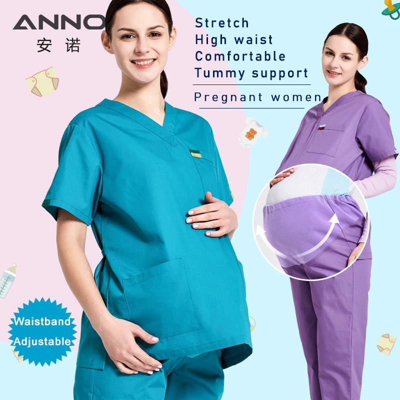 ANNO Maternity Work Wear Loose Pregnant Woman Nurse Uniforms Gravidity