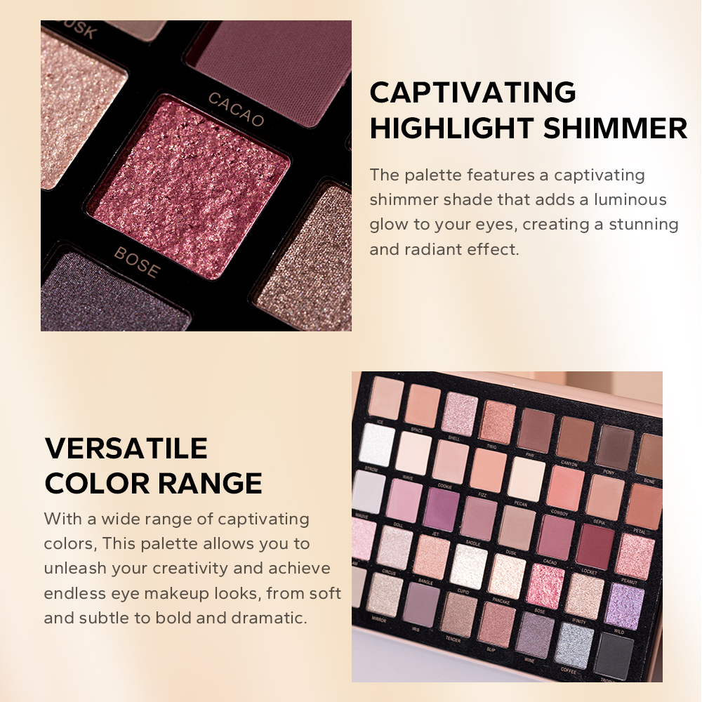Beauty Glazed Neutral Vibes Matte 40 Colors Highlight Shimmer Eye ...
