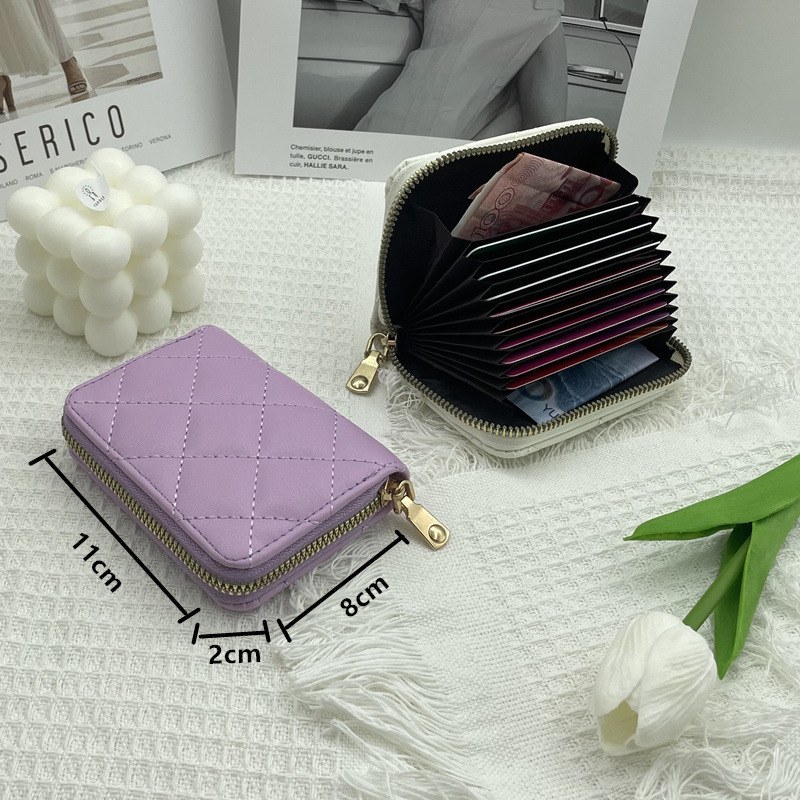 Credit Card Wallet Zipper Card Cases Holder with Compact Size | Shopee ...