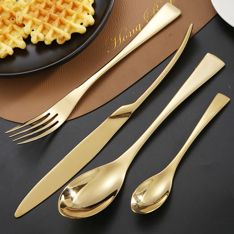 Thick Banquet Tableware Stainless Steel Cutlery Set Dinner Spoon and