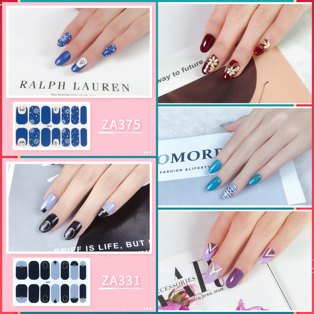 14pcs/set ZA Series Nail Sticker Leopard Print Cartoon Fashion Tearable ...