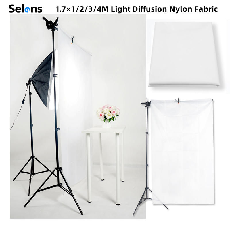 Selens Diffusion Fabric Nylon Silk White Seamless Soft Light Cloth for