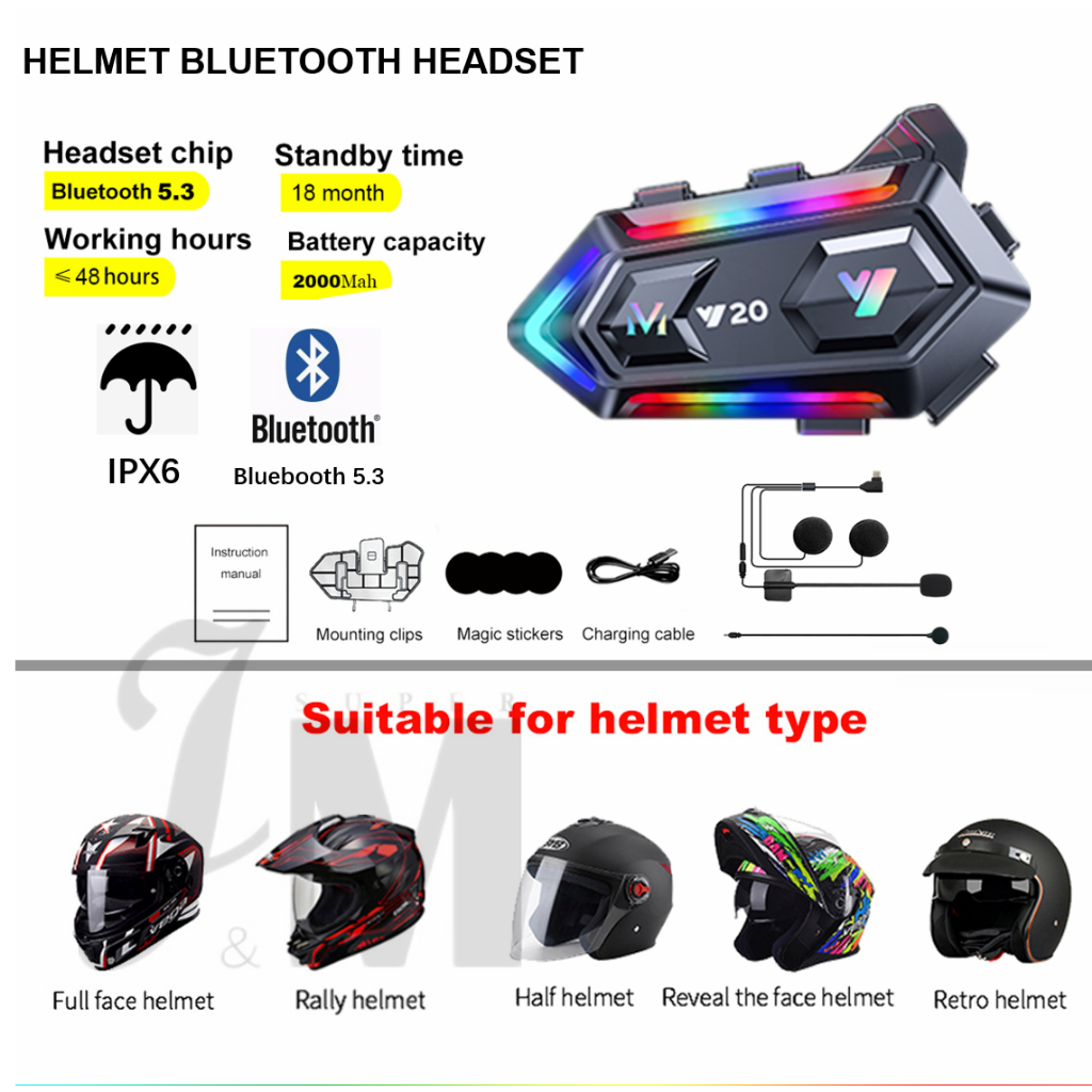 Y20 Bluetooth Headset With RGB Lights