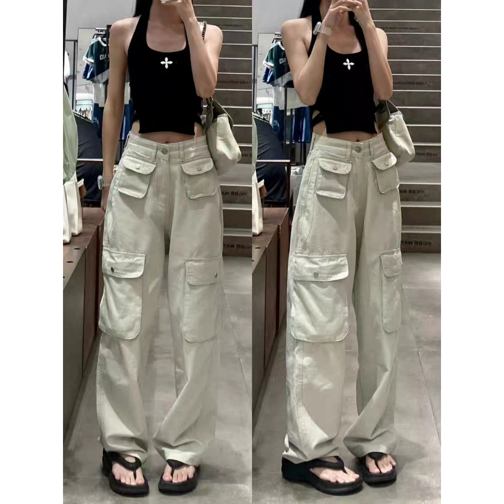 Korean-style Baggy Wide-leg Cargo Pants for Women | Shopee Philippines