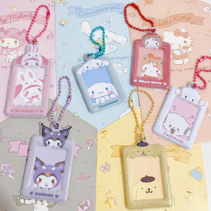 Cute Sanrio 1 Inch Card Holder with Chain Waterproof Photo Sleeve ...