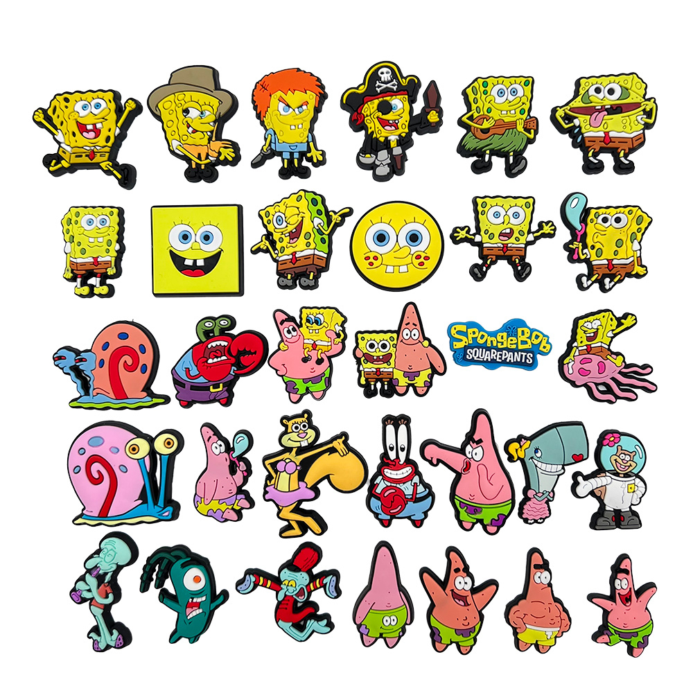 New SpongeBob SquarePants Charm Buttons - Cute Sandal Accessories for ...