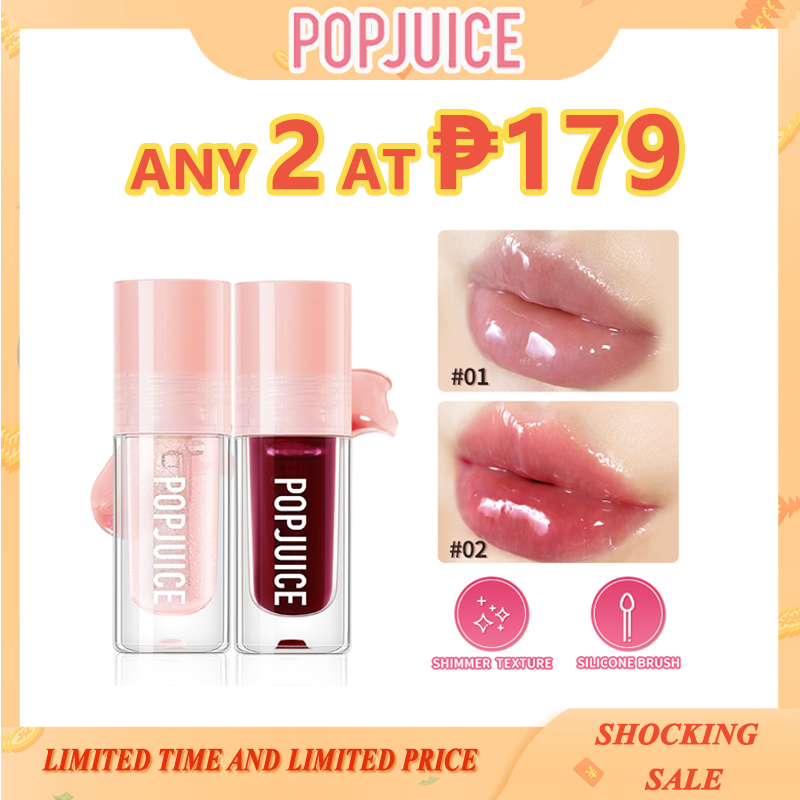 POPJUICE Shimmer Plumping Liquid Lipstick Lip Oil Moisturizing Lip Tint ...