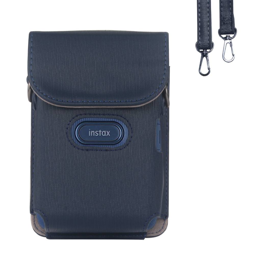 Leather Shoulder Bag Case For Fujifilm Instax Square Camera & Mini Link 2 Printer – With Strap