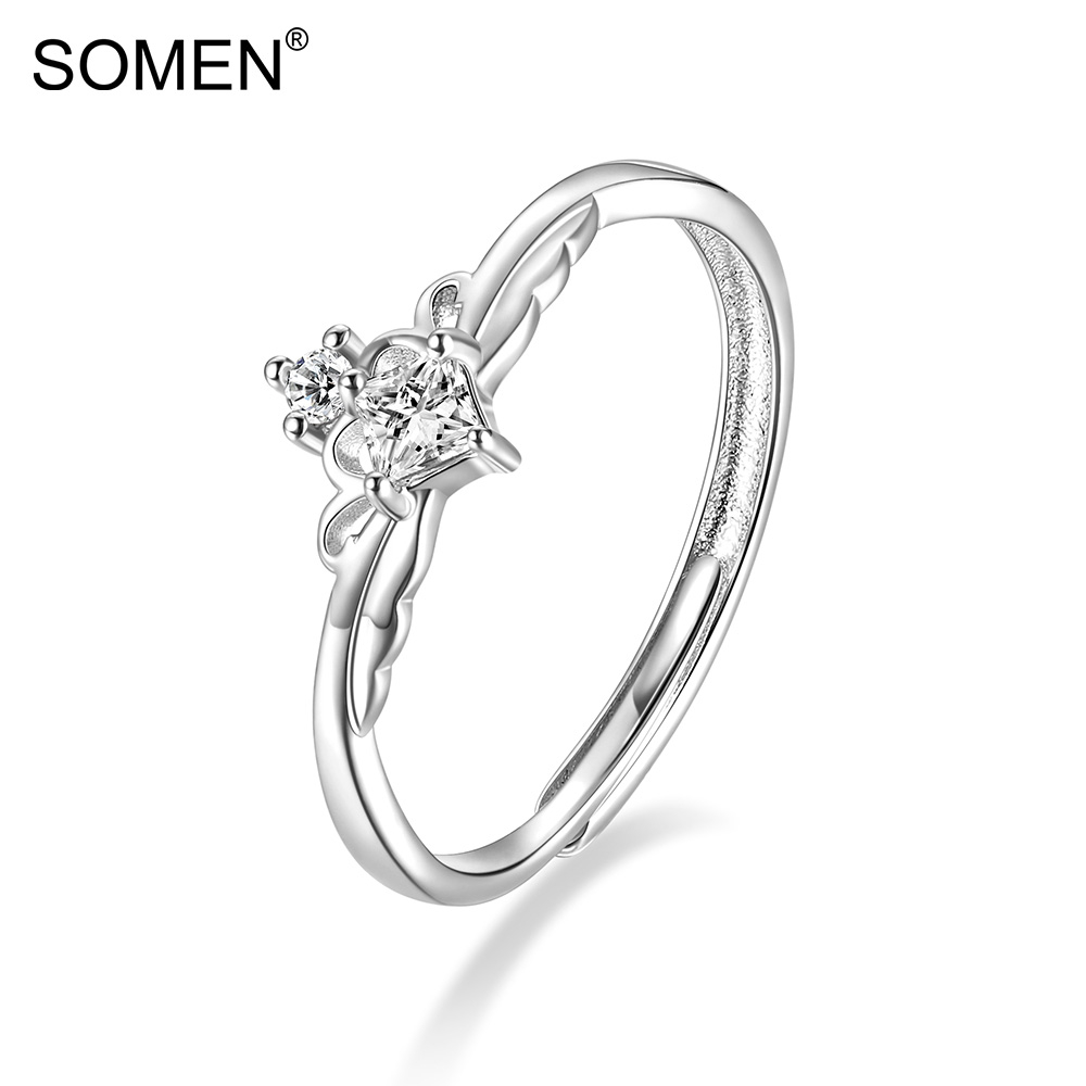 SOMEN s925 Princess and Knight Crown Couples Matching Rings Promise Ring with Zircon for Women Best Friend Adjustable Ring Shopee Philippines