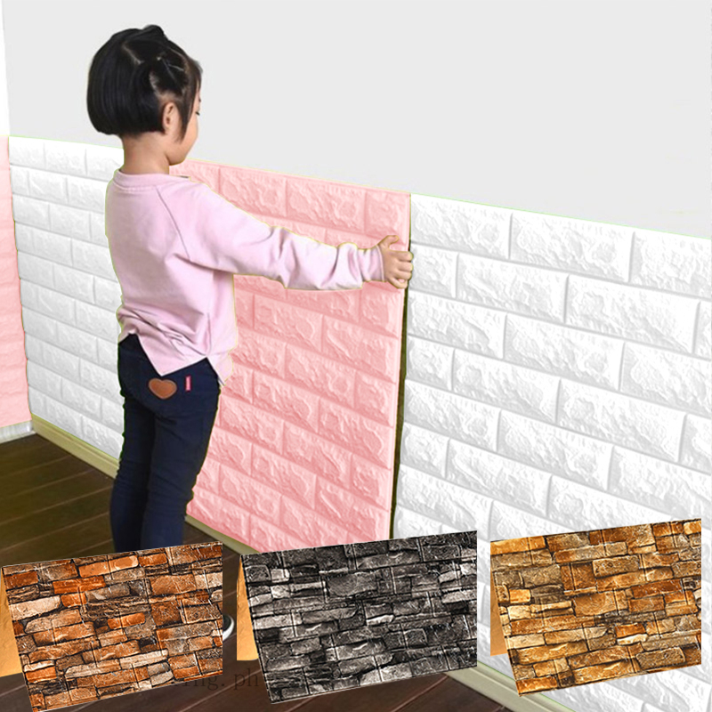 Decor Brick Design Foam 3D Wall paper Dinding adhesive DIY Wall ...