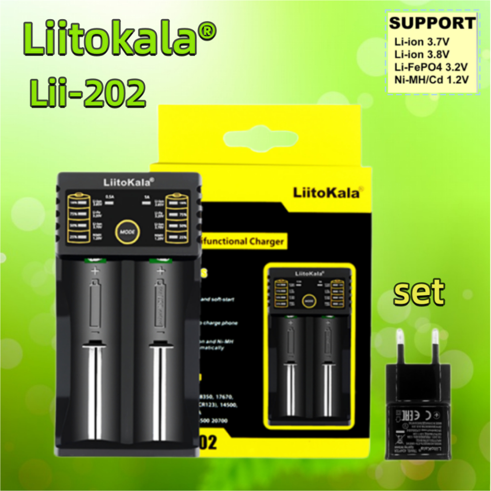 Liitokala Lii-202 1.2V 3.7V 3.2V 3.85V AA /AAA 18650 18350 26650 10440 ...